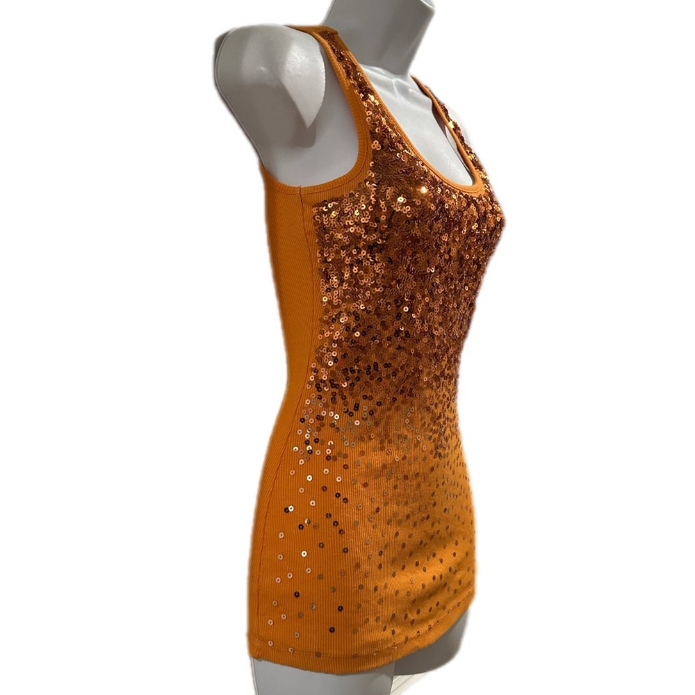Dots orange‎ sequined top